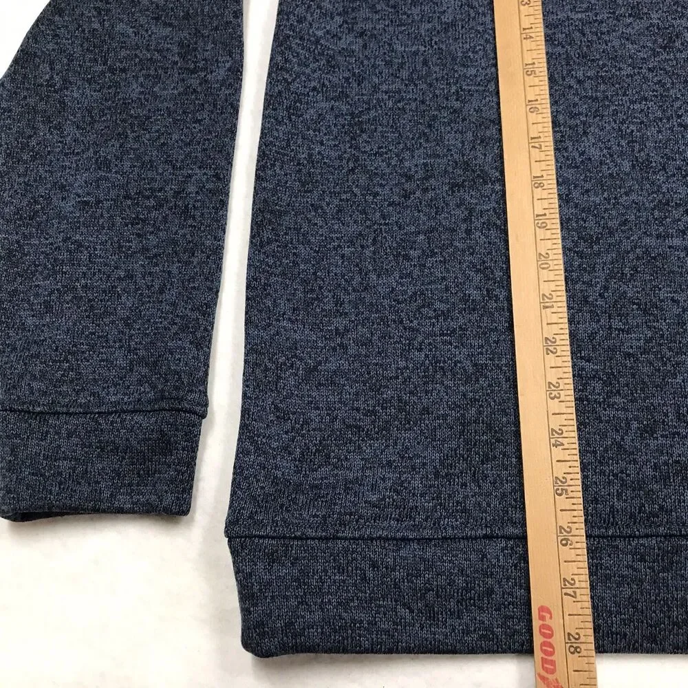 EDDIE BAUER 1/4 Button Fleece Sweater Men M Blue Lined Knit Outdoor Pullover